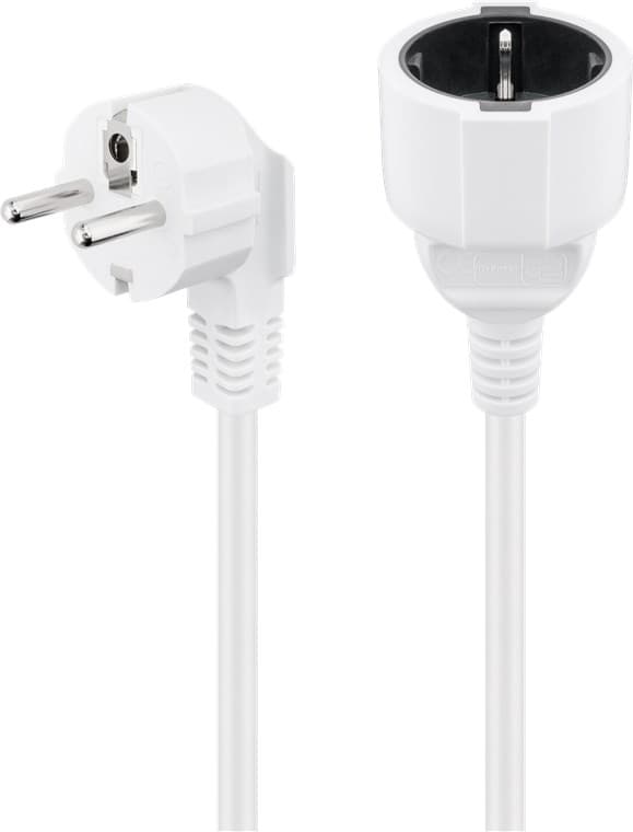 Extension cord with earthing contact, 2 m, white Vit