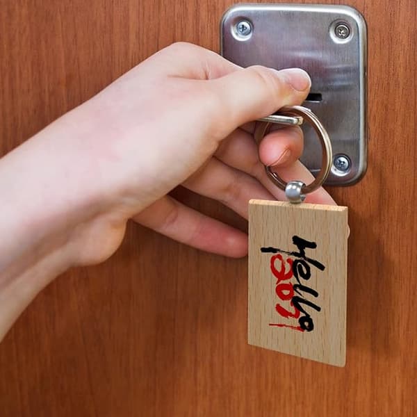 18 stk. tomme træ-nøgleringe DIY træ-nøgleringe nøglevedhæng gaver-FM-