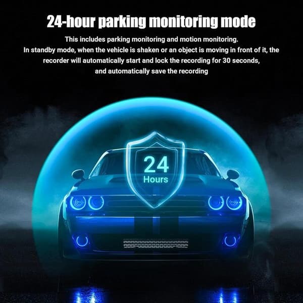 Car Camera, 1080P Dashcam Car Front Rear, 170° Angle 3 Channels with 64G SD, Night Vision, G-Sensor