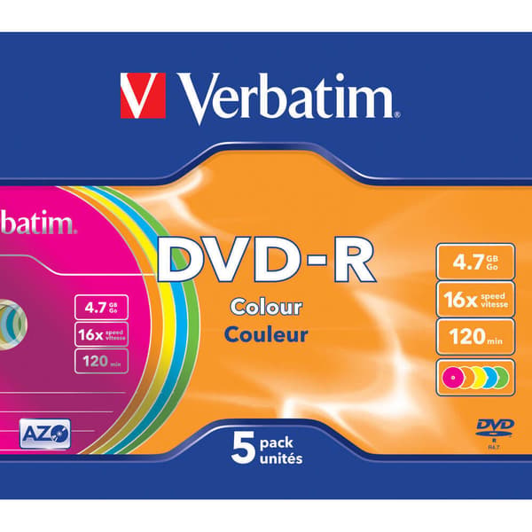 VERBATIM DVD-R 4,7GB 5-pakning Slim Case