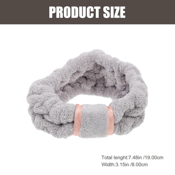 Koralfleece hårbånd 3 stk sæt med sløjfe, bløde stofhårbånd til ansigtsvask og makeup, elastiske hårbånd til, beige, grå