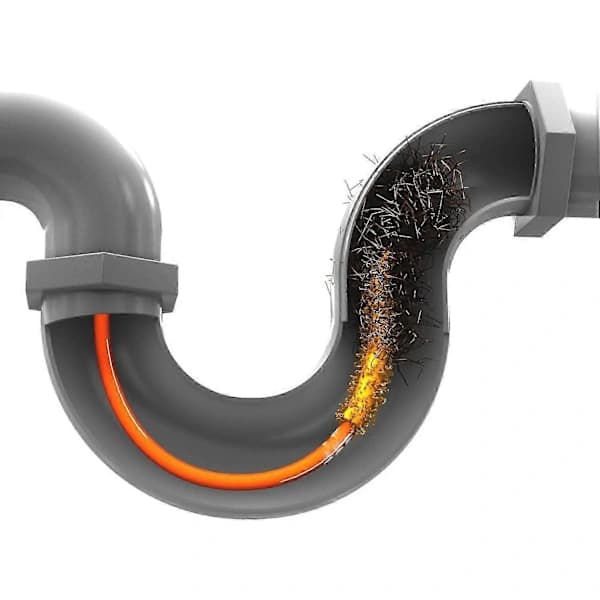 Drain Weasel Drain Cleaner - 65 cm - Hair Removal Tool for Drains with Rotating Handle & 3