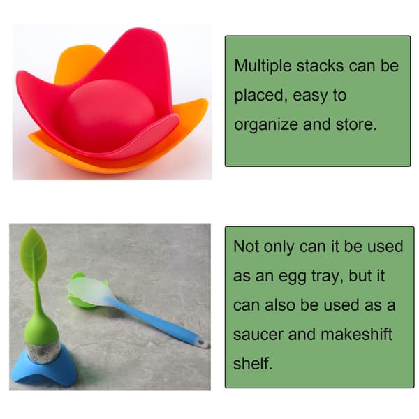 Egg Cup Serving Stand with Silicone Base. Hard-boiled or Soft-boiled Eggs. Quick Breakfast/Brunch. Easy to Clean.