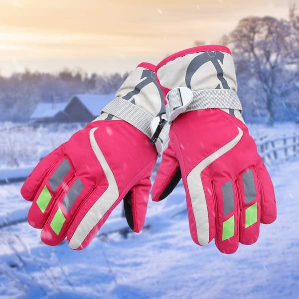 Vinter skidhandskar barn (rosaröd) Rosa Pink