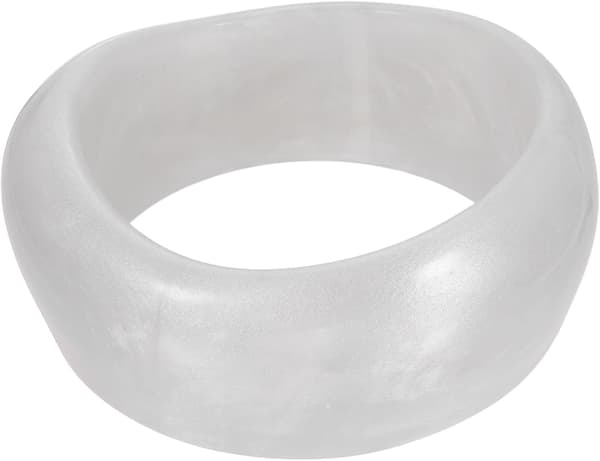 Akryl Chunky Bangle Armbånd til Kvinder Hvid Shimmer White