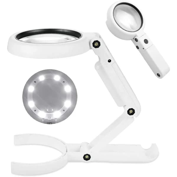 Forstørrelsesglas 5X, 8 LED-belysning