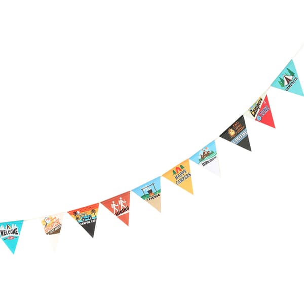 Camping String Flag 3 meter vimpel 10 stykker farverigt banner udendørs dekoration
