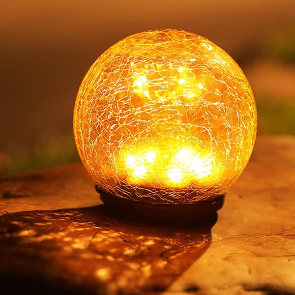 1 pakke LED julekrakelerede kugle solcellelamper 1 stk 1pc