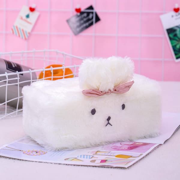 Cute Tissue Box Cover, Tissue Holder Decoration, Plush Fluffy Willow