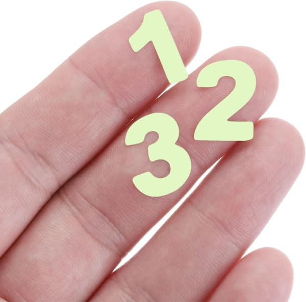 Självlysande nummerdekaler, grön väggdekor för tak, sovrum, sängrum, 1 set size_name 5 x 8mm