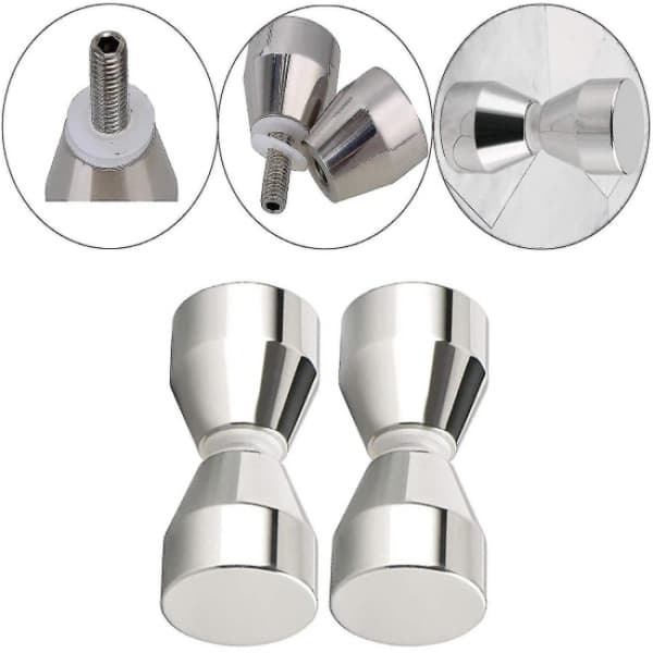 2 stk dusjdørhåndtak - sølv aluminiumslegering - for dusjdør