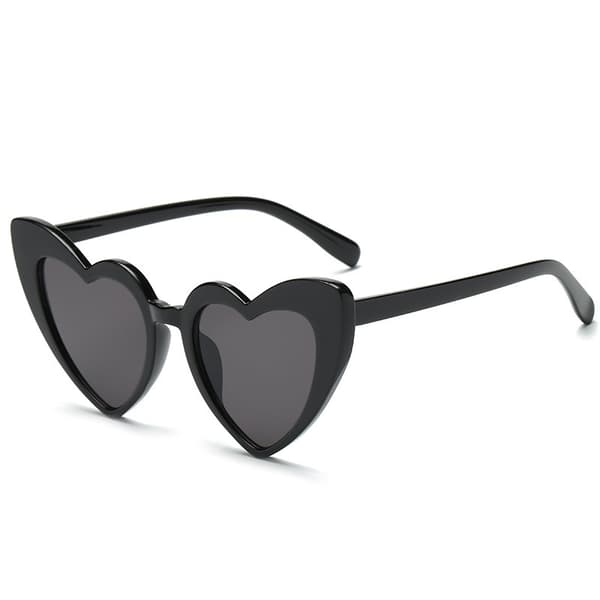 Sorte 2-pak hjerteformede solbriller til kvinder, Fashion Love He