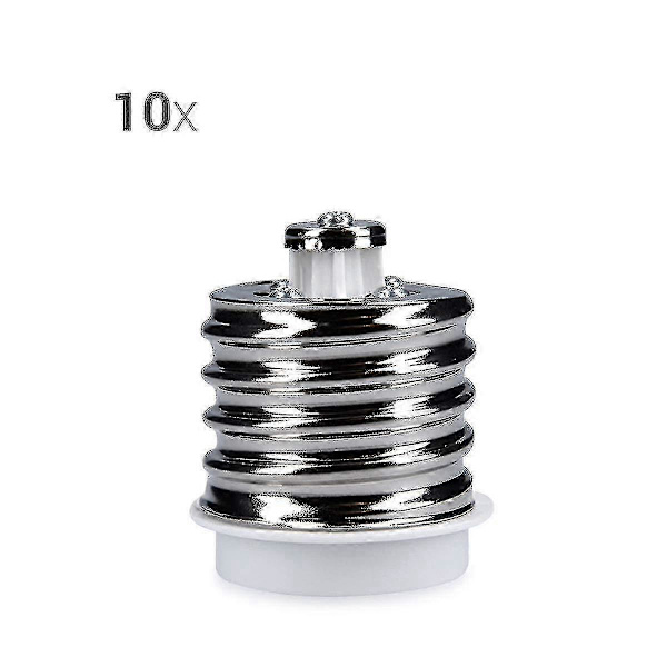 10x Sokkeladapter - 10x E40 Til E27 Sokkelkonverter - E27 Base Lampeholderadapter Til Halogen LED