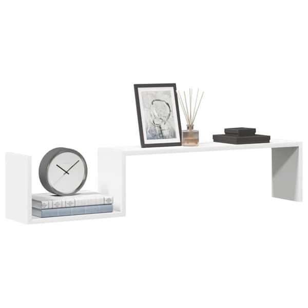 Vegg-hyller 2 stk hvit 100x15x20 cm konstruert tre