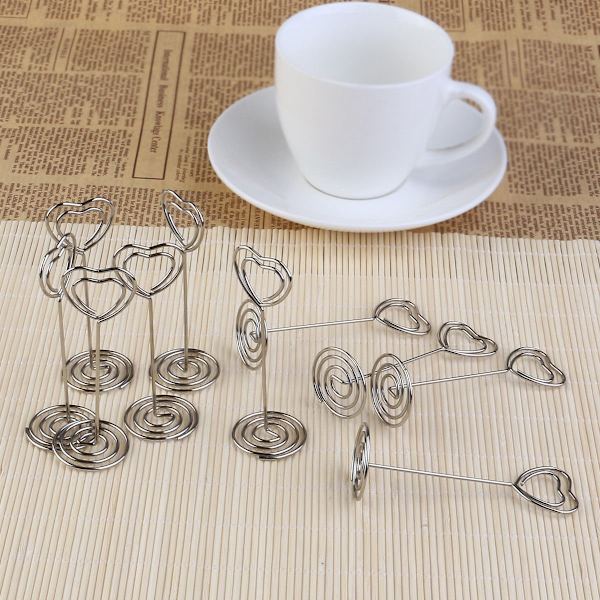 10-pak hjerteformede papirclips Memoholder Noteholder Sølv Sølv Silver