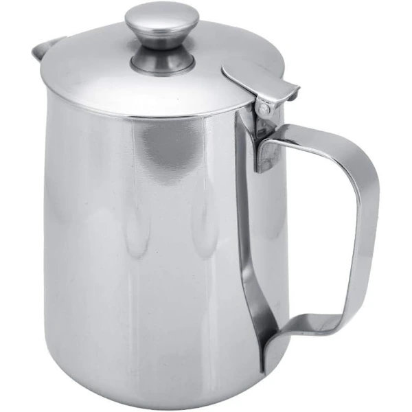 Rustfri Mælkekande Mælkeskummerkande Med Låg Til Latte