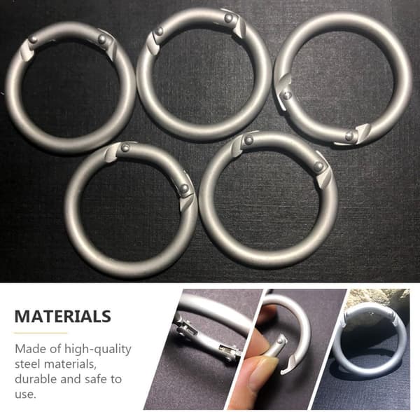 12 stk runde karabinkroker i aluminiumslegering, multifunksjonelle klatrespenner