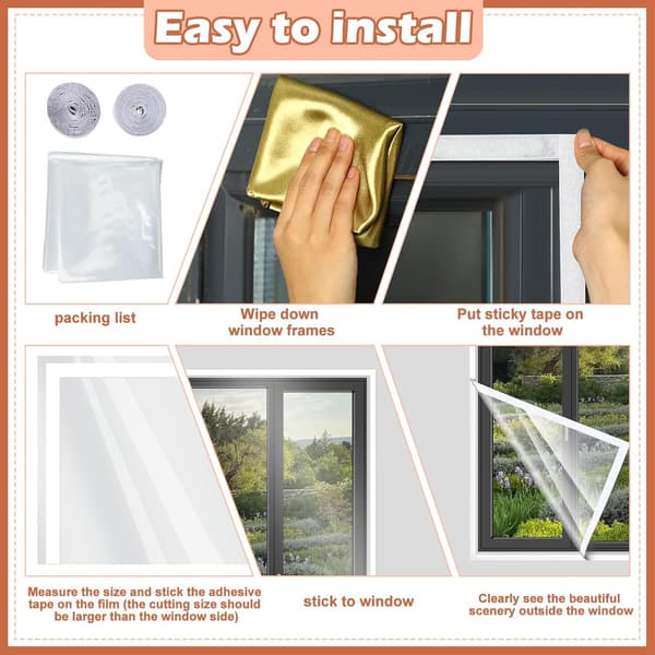Window Insulation - Window Insulation Reduces Cold and Heat - 150*200cm - Waterproof and Durable - Winter Insulation Window Protection Set