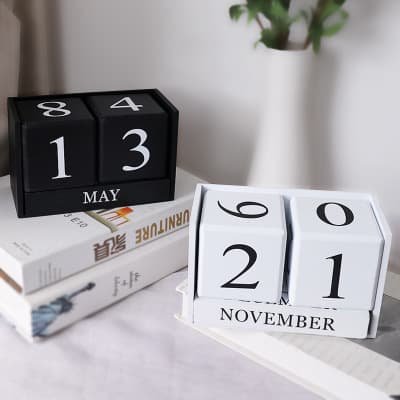 Svart Nyeste Vintage Trekalender, Tre Evighetskalender w