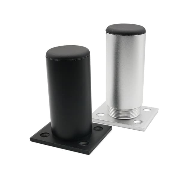 (Sort) 4 matte møbelben, 100 mm aluminium, TV-bordben