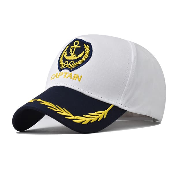 Navy Blue Baseball Cap White Baseball Cap Four Seasons Universal Retro Captain Navy Label