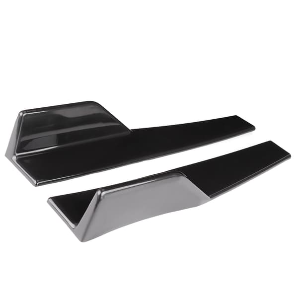 Par Universal Sideskjørt Rocker Splitter Sidespoiler Vinge Diffuser Karosserisett Blank Svart 17.7x3.3in
