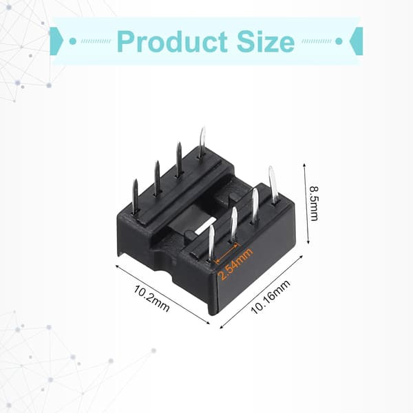 100 st DIP IC Chip Socket Adapter 8-stiftssats 2,54 mm/0,1\" stigning för kopplingsdäcksprojekt, PCB-kortdesign number_of_items