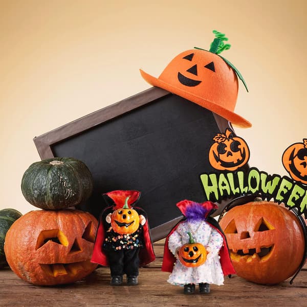 Hovedløs græskardukke, 2 stykker rædsel Halloween rædselspynt H
