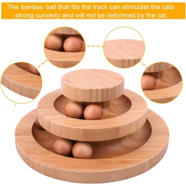 Solid tre katteleke tre platespiller rullende ball