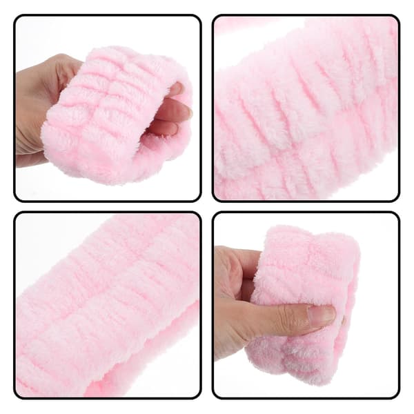 Fluffy ansigtsvask pandebånd og armbånd sæt 6 stk