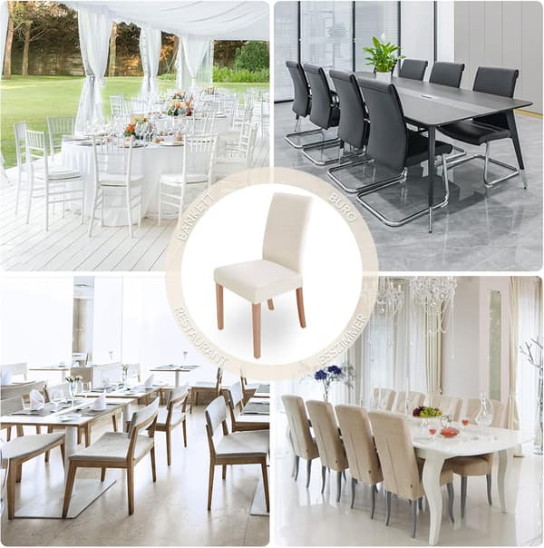 Chair Cover 4 Pieces, Stretch Dining Table Cover Washed Modern-FF-
