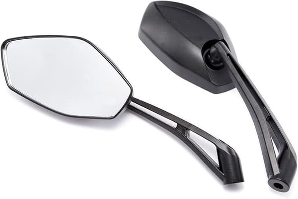 Universal Black Motorcycle Handlebar End Mirrors 8mm x 10mm Scooter Mirrors 1 Pair