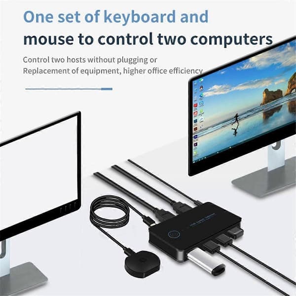 USB KVM-switch USB-delt switch 2 ind 4 ud til bærbar pc-tastatur musprinter USB-switch Hub-adapter USB 3.0