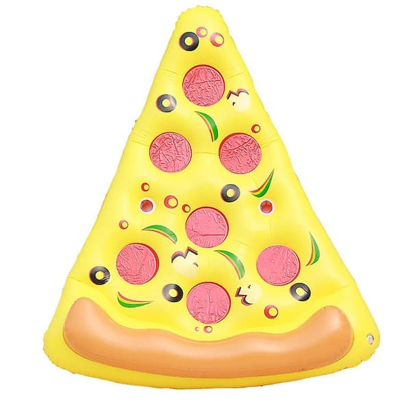 Stor Pizza Slice Uppblåsbar Poolmadrass, Roliga Poolleksaker, Simfestleksaker, Sommarmadrass, 1-pack