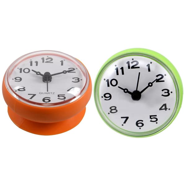 2x 7cm Vattentät Kök Badrum Duschklocka Sugpropp Orange & Grön