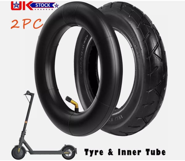 2-pack 10x2.125 Innerslangar & Däck för 10 \" Cyklar med Böjd Ventil [JUN]