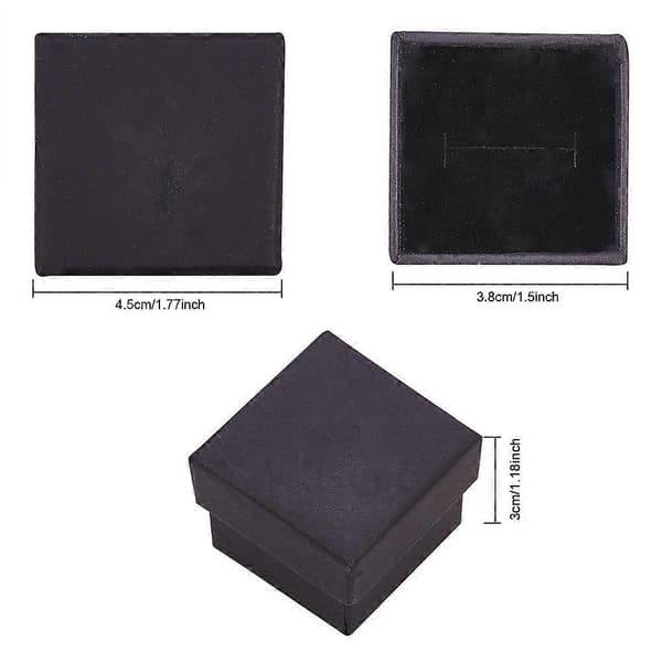 24-pack Jewelry Ring Kraft Square Cardboard Jewelry Boxes, 4.3x4.3x3 cm