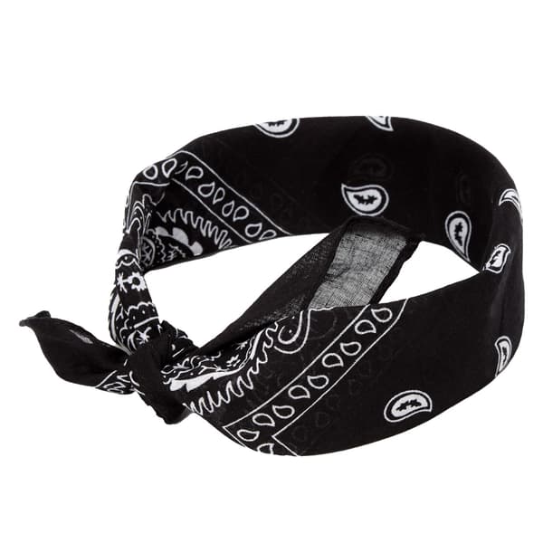Svart Mönstrad Bandana: Stilfull & Mångsidig Svart Svart