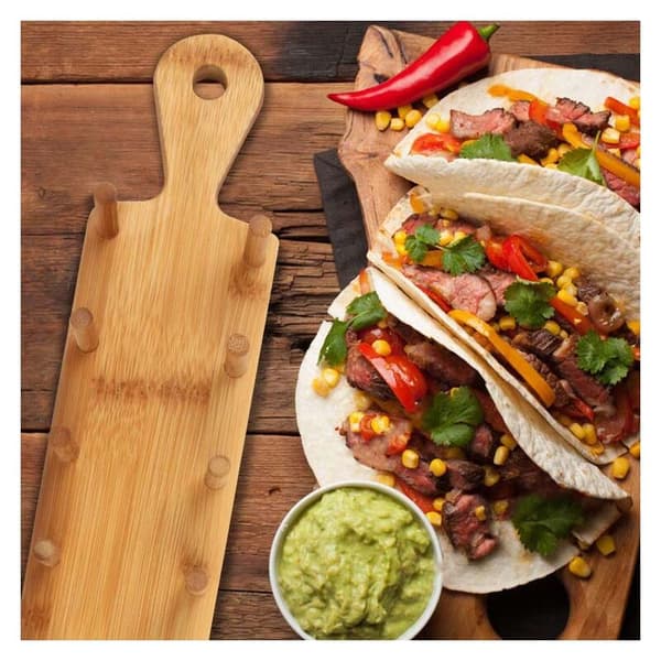 Bambutarjotin tacoille pihdeillä, Tacoteline
