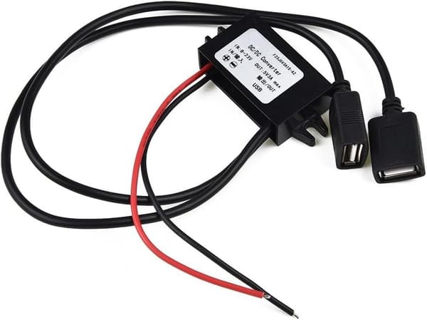 DC til 3A USB-udgang, kompakt beskyttelse 12V-5V Step-Down strømkonverter Dual 46x27x14mm med overstrøm