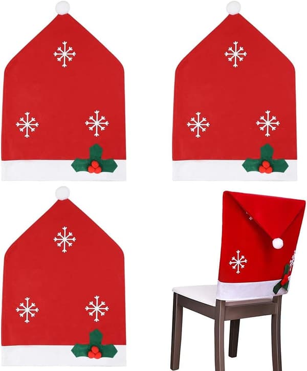4 stycken julstolsöverdrag, julöverdragsdekoration gi