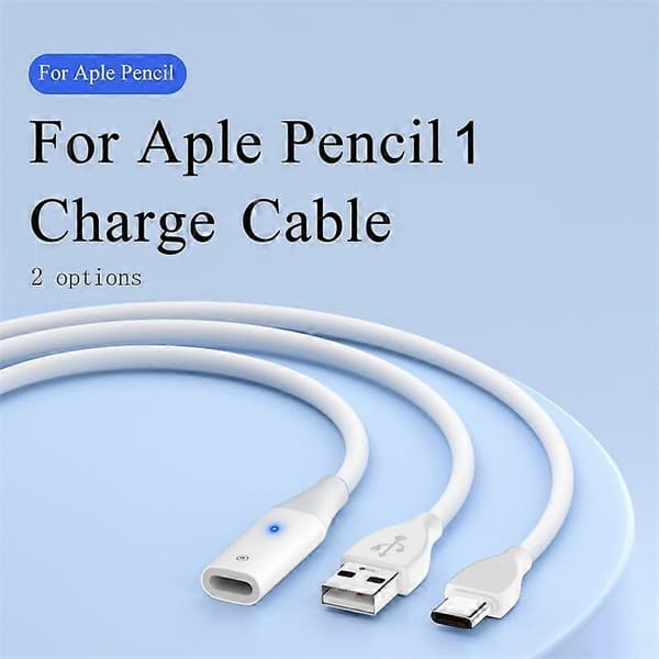 USB-C-adapterkabel for Apple Pencil (1. generasjon) 50 cm ladekabel med indikatorlampe