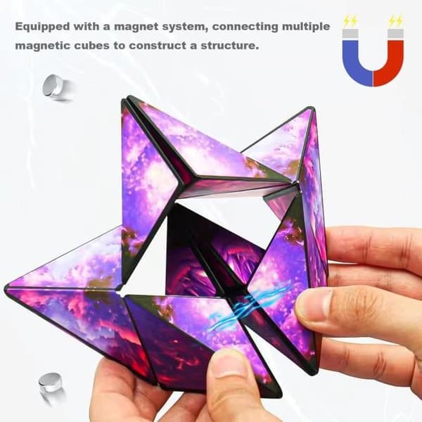 Magnetisk magisk kube, transformerbar uendelighetskube galakse, 3D uendelighetsmagnetisk kube, transformerende kube antistressleketøy