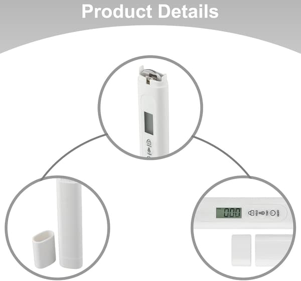 Noggrann pH-testmätare och 0-9990 ppm & temperaturdricksvattenkit med digital för vatten,