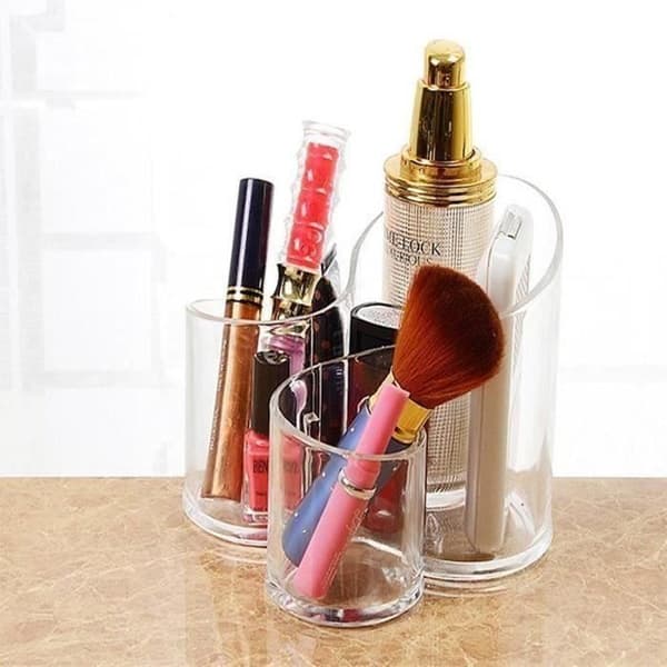 Makeup Organizer - 3 Cotton Pad Holders, Acrylic Cosmetic Storage LBQ76