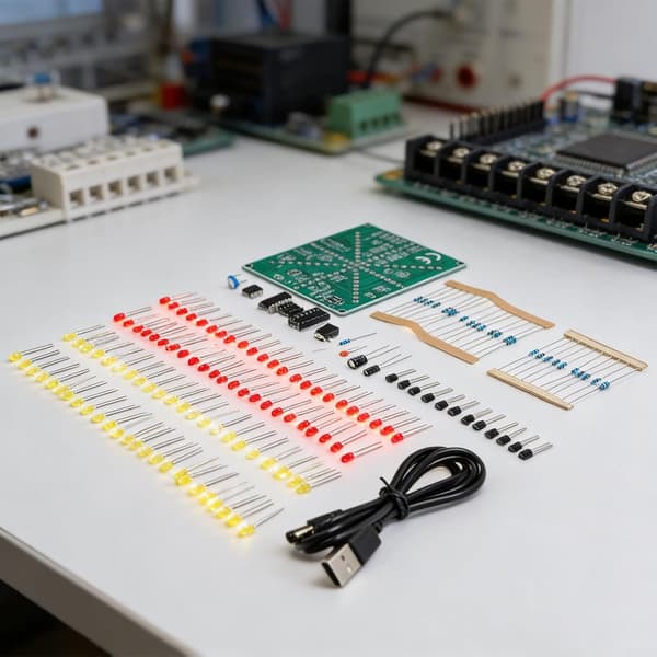 NE555 og CD4017 Basert Øvelseshastighet, Grade PCB, Komponentparametere, Elektronisk Sett med Justerbar LED-flyt Klart Silketrykt Stor