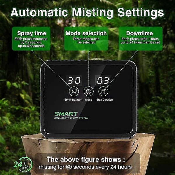 Smart terrariumfuktersett med automatisert elektronisk sprinklersystem og timer[JUN]