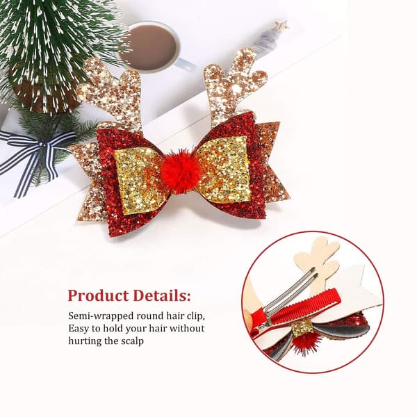 Båge Antler Hårklämmor Piger Hårnåle Glitter Hårspænder Holid