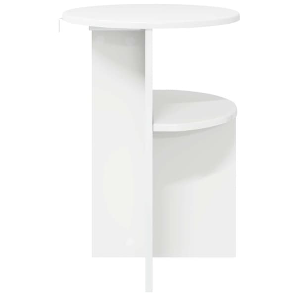 Sidebord hvid højglans Ø 39,5 x 55 cm konstrueret træ