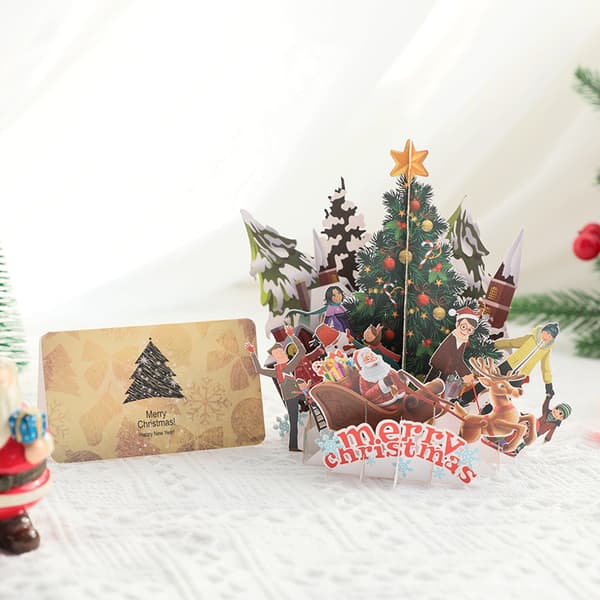 (Konvolutt tilfeldig mønster) 3D Julehilsenskort God Jul